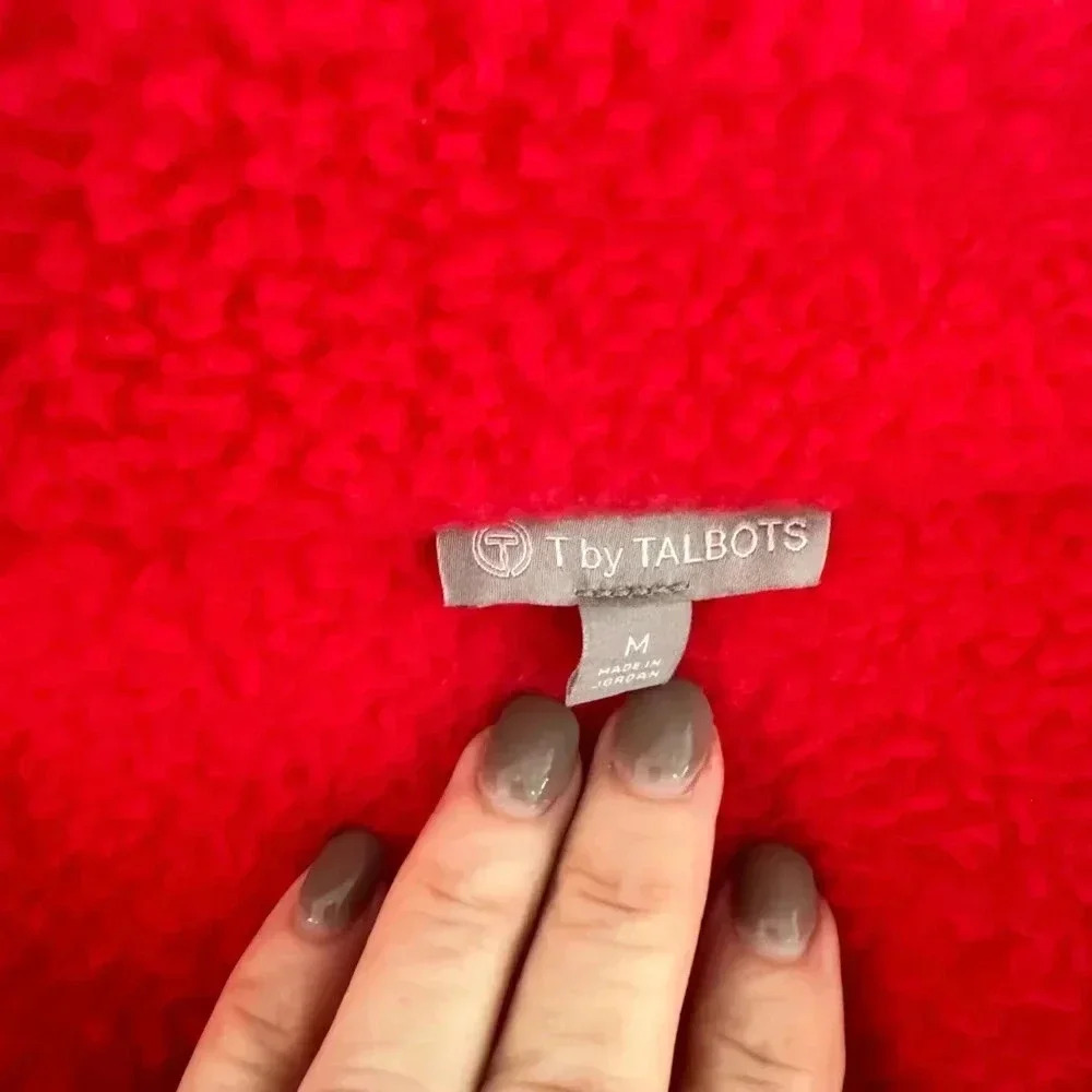 Talbots T By Talbots, Red Fleece Jacket ~ Size M - image 7